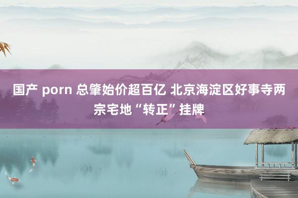 国产 porn 总肇始价超百亿 北京海淀区好事寺两宗宅地“转正”挂牌