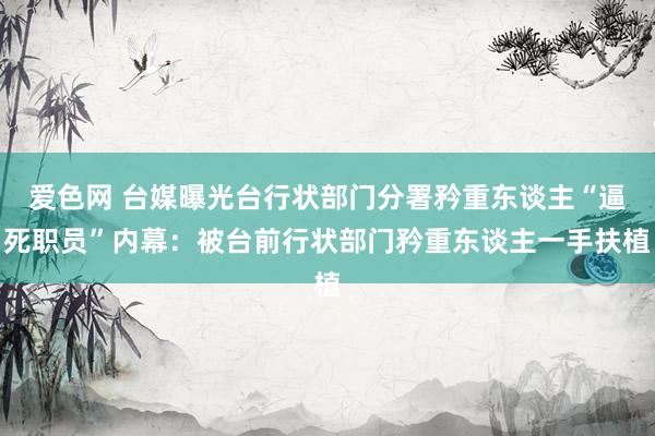 爱色网 台媒曝光台行状部门分署矜重东谈主“逼死职员”内幕：被台前行状部门矜重东谈主一手扶植