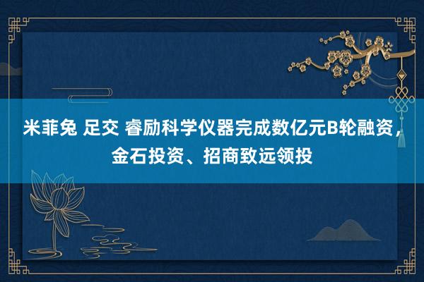 米菲兔 足交 睿励科学仪器完成数亿元B轮融资，金石投资、招商致远领投