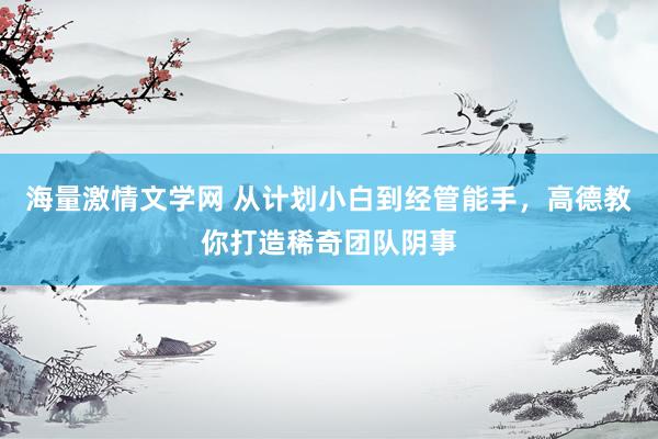 海量激情文学网 从计划小白到经管能手，高德教你打造稀奇团队阴事