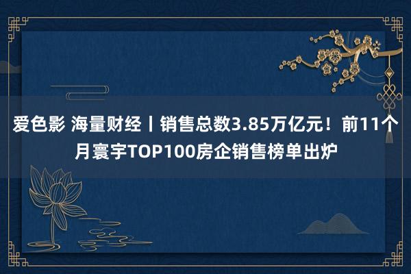 爱色影 海量财经丨销售总数3.85万亿元！前11个月寰宇TOP100房企销售榜单出炉