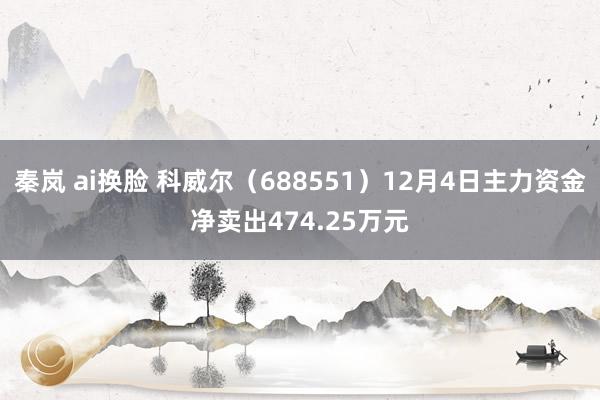 秦岚 ai换脸 科威尔（688551）12月4日主力资金净卖出474.25万元