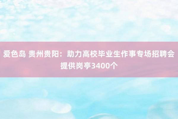 爱色岛 贵州贵阳：助力高校毕业生作事专场招聘会提供岗亭3400个