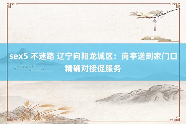 sex5 不迷路 辽宁向阳龙城区：岗亭送到家门口精确对接促服务