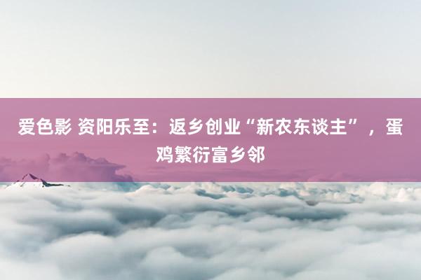 爱色影 资阳乐至：返乡创业“新农东谈主” ，蛋鸡繁衍富乡邻