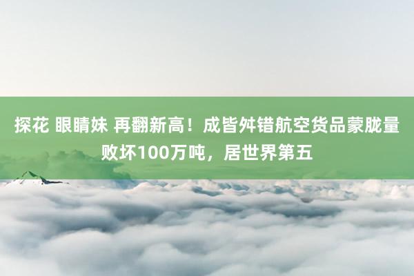 探花 眼睛妹 再翻新高！成皆舛错航空货品蒙胧量败坏100万吨，居世界第五