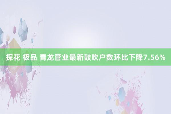 探花 极品 青龙管业最新鼓吹户数环比下降7.56%