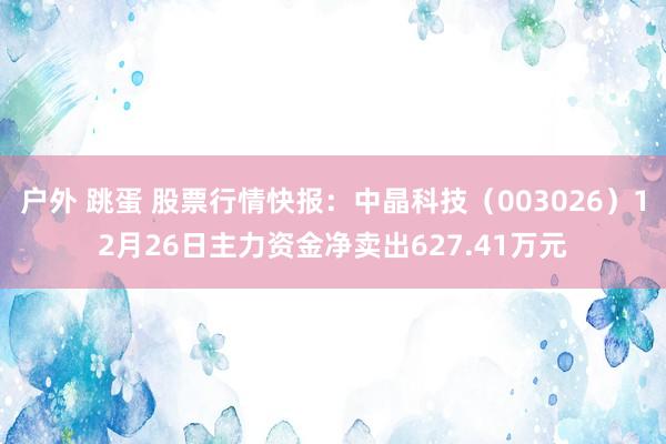 户外 跳蛋 股票行情快报：中晶科技（003026）12月26日主力资金净卖出627.41万元