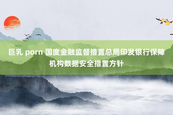 巨乳 porn 国度金融监督措置总局印发银行保障机构数据安全措置方针