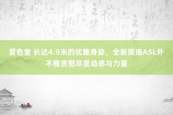 爱色堂 长达4.9米的优雅身姿，全新奥迪A5L外不雅贪图尽显动感与力量