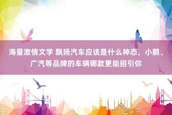 海量激情文学 飘扬汽车应该是什么神态，小鹏、广汽等品牌的车辆哪款更能招引你