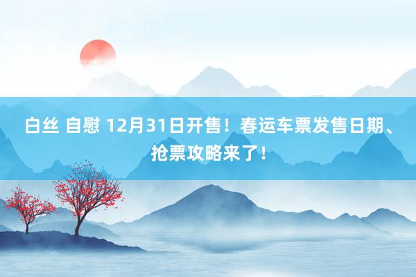 白丝 自慰 12月31日开售！春运车票发售日期、抢票攻略来了！