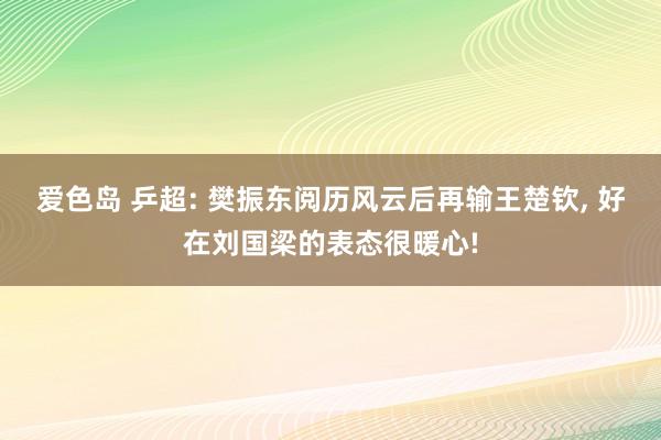 爱色岛 乒超: 樊振东阅历风云后再输王楚钦, 好在刘国梁的表态很暖心!