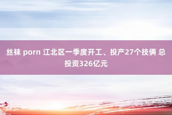 丝袜 porn 江北区一季度开工、投产27个技俩 总投资326亿元