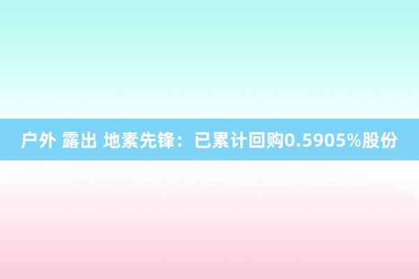 户外 露出 地素先锋：已累计回购0.5905%股份