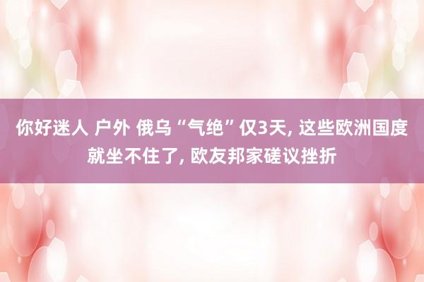 你好迷人 户外 俄乌“气绝”仅3天, 这些欧洲国度就坐不住了, 欧友邦家磋议挫折