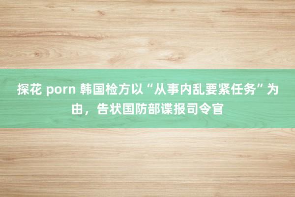 探花 porn 韩国检方以“从事内乱要紧任务”为由，告状国防部谍报司令官