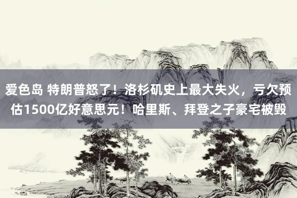 爱色岛 特朗普怒了！洛杉矶史上最大失火，亏欠预估1500亿好意思元！哈里斯、拜登之子豪宅被毁