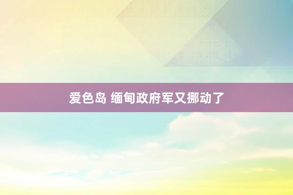 爱色岛 缅甸政府军又挪动了