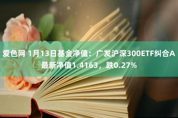 爱色网 1月13日基金净值：广发沪深300ETF纠合A最新净值1.4163，跌0.27%