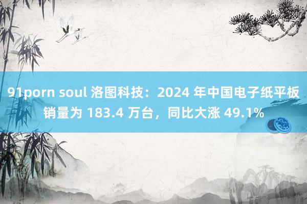 91porn soul 洛图科技：2024 年中国电子纸平板销量为 183.4 万台，同比大涨 49