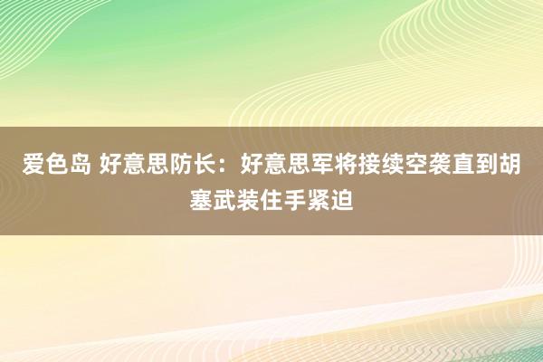 爱色岛 好意思防长：好意思军将接续空袭直到胡塞武装住手紧迫