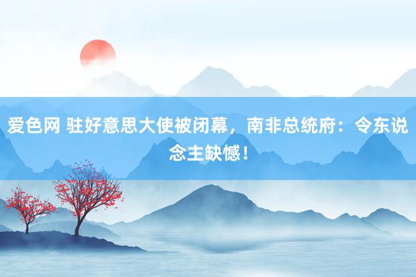 爱色网 驻好意思大使被闭幕，南非总统府：令东说念主缺憾！