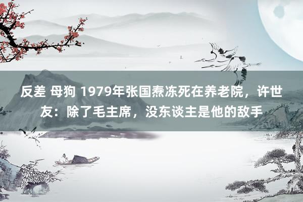 反差 母狗 1979年张国焘冻死在养老院，许世友：除了毛主席，没东谈主是他的敌手