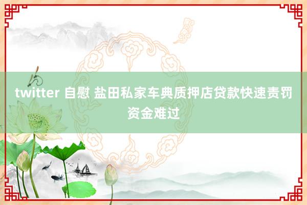 twitter 自慰 盐田私家车典质押店贷款快速责罚资金难过