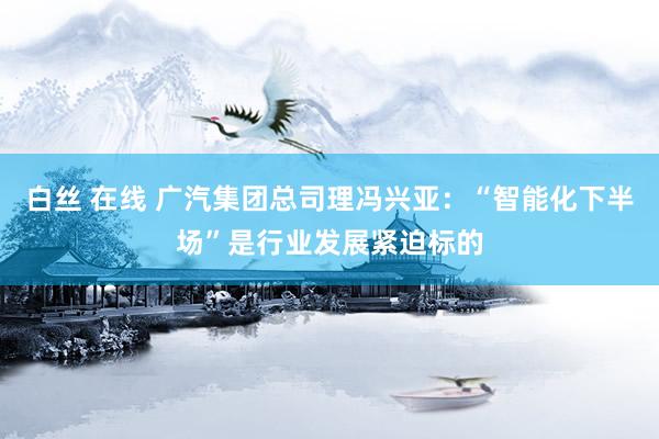 白丝 在线 广汽集团总司理冯兴亚：“智能化下半场”是行业发展紧迫标的