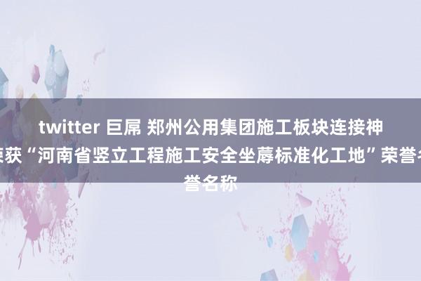 twitter 巨屌 郑州公用集团施工板块连接神志荣获“河南省竖立工程施工安全坐蓐标准化工地”荣誉名