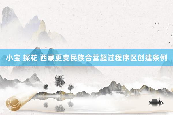 小宝 探花 西藏更变民族合营超过程序区创建条例