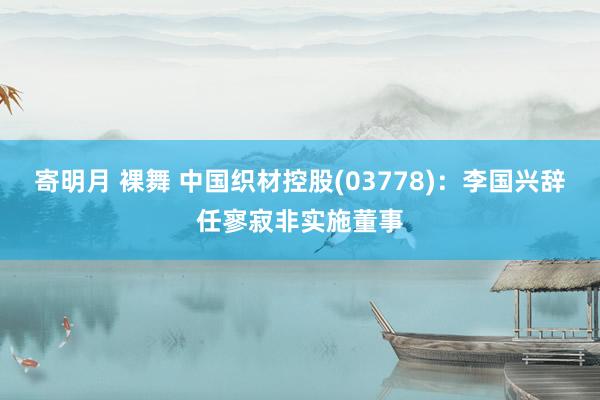寄明月 裸舞 中国织材控股(03778)：李国兴辞任寥寂非实施董事