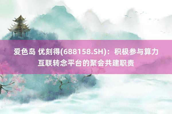 爱色岛 优刻得(688158.SH)：积极参与算力互联转念平台的聚会共建职责