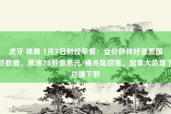 虎牙 裸舞 1月7日财经早餐：金价静待好意思国经济数据，原油75好意思元/桶关隘回落，加拿大总理下野