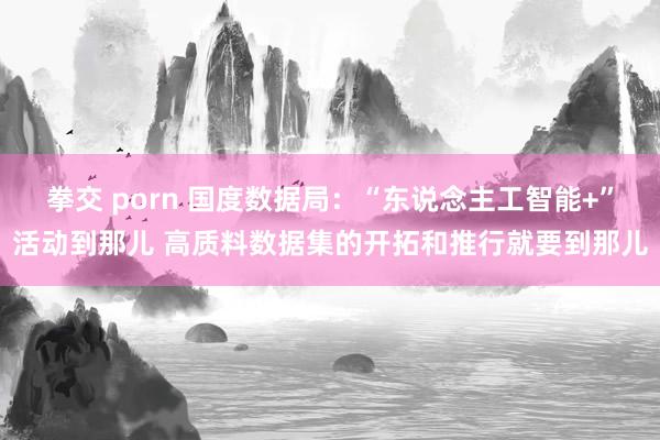 拳交 porn 国度数据局：“东说念主工智能+”活动到那儿 高质料数据集的开拓和推行就要到那儿