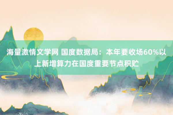 海量激情文学网 国度数据局：本年要收场60%以上新增算力在国度重要节点积贮