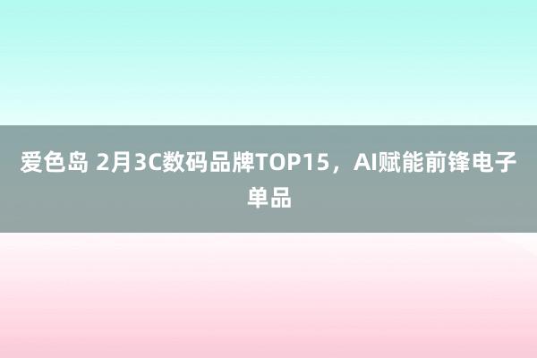 爱色岛 2月3C数码品牌TOP15，AI赋能前锋电子单品