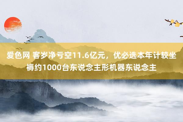 爱色网 客岁净亏空11.6亿元，优必选本年计较坐褥约1000台东说念主形机器东说念主