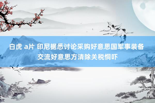 白虎 a片 印尼据悉讨论采购好意思国军事装备 交流好意思方清除关税恫吓
